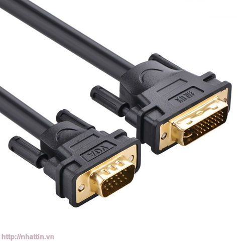 11617-Cáp chuyển DVI-I (24+5) đầu đực sang cổng VGA đực dài 1.5m UGREEN DV102 11617