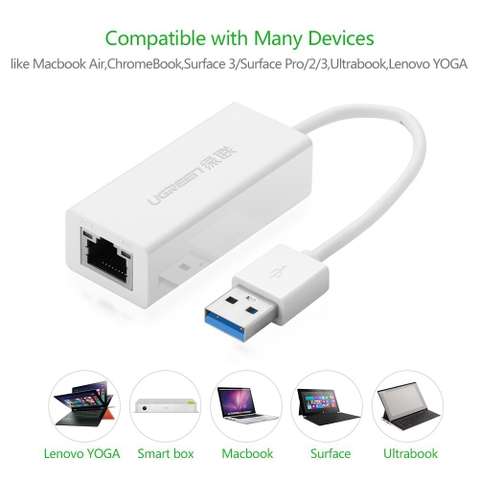 20255-Bộ chuyển đổi USB 3 sang LAN 10/100/1000 Mbps CR111 20255 (trắng)