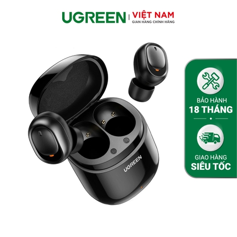 [BH 24 tháng 1 đổi 1] Tai nghe Bluetooth TWS True Wireless UGREEN 80311 - Âm thanh Hifi True Wireless, chống nước IPX5, sạc 3 giờ nghe nhạc 18 giờ, cổng sạc Micro USB