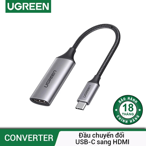 70444-Cáp chuyển Type C sang HDMI UGREEN 70444 Độ phân giải 4K@60Hz - Thiết kế nhỏ gọn, vỏ hợp kim tản nhiệt tốt - Bảo hành 18 tháng