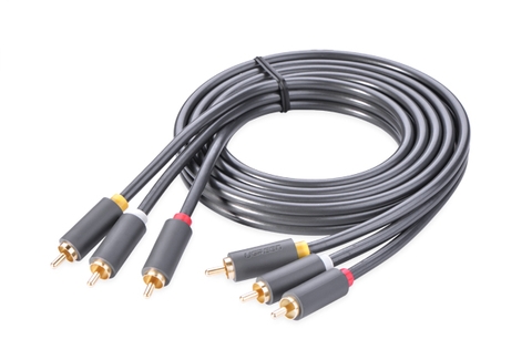10525-Dây cáp AV 3 đầu Hoa Sen mạ vàng dài 2m Ugreen AV105 10525