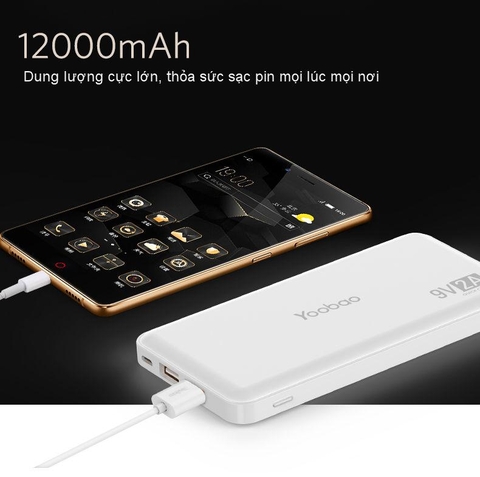 Pin Dự Phòng sạc nhanh QC3.0 12000mAh Q12