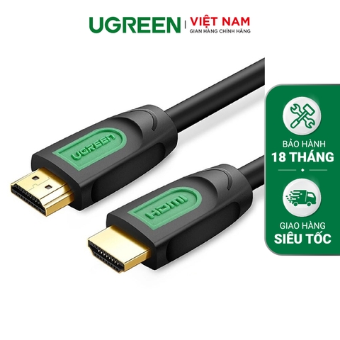 Cáp HDMI 2.0 UGREEN HD101 Thuần đồng 100% 19+1 dùng cho Tivi máy tính máy chiếu màn hình... độ dài từ 1-15m - Dài 5m-Màu đen