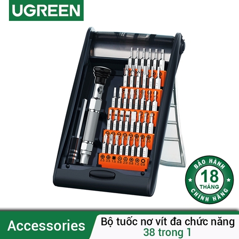 80459-Bộ tua vít đa năng hợp kim nhôm 38 trong 1 đa chức năng dành cho điện thoại / máy tính / máy ảnh / radio / thiết bị điện tử UGREEN CM372 80459
