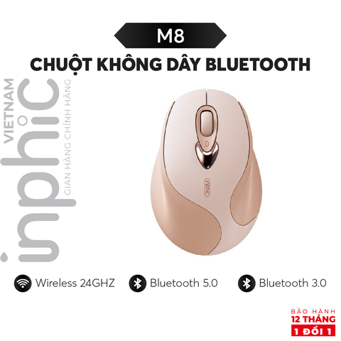 Chuột Không Dây INPHIC M8 USB 2.4G Chơi Game Bluetooth Wifi Có Thể Sạc Pin Lại Cho Máy Tính Xách Tay - Phân Phối Chính Hãng