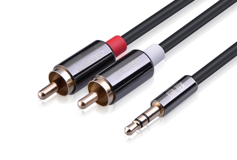 10583-Dây Audio 3,5mm ra 2 đầu RCA - AV116 - Black - 1.5M