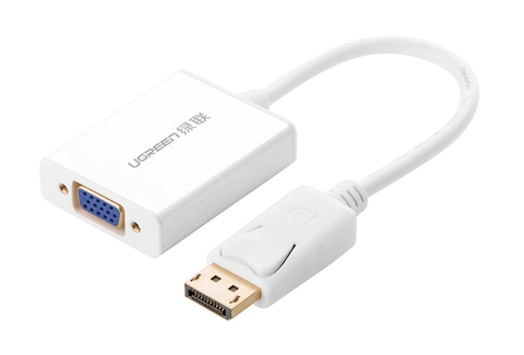 20412-Dây chuyển đổi DisplayPort sang VGA+Audio converter (Vỏ nhôm) dài 25cm UGREEN DP106 20412 (Silver)