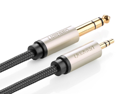 10630-Dây âm thanh 3.5mm đực ra 6.5mm mạ vàng 24k cao cấp dài 5M UGREEN AV127 10630