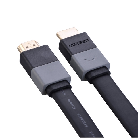 30114-Cáp HDMI dẹt 1.4 THUẦN ĐỒNG dài 10M UGREEN HD120 30114 (Màu đen)