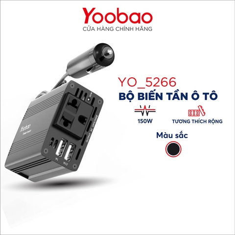 Bộ biến tần ô tô 150W hỗ trợ Đảo ngược 220V Yo_0433