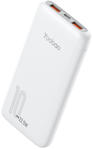 Yo_8923-Sạc dự phòng Sạc nhanh YOOBAO D10Q 10000mAh Sạc Nhanh Cổng USB Kép Pin Polymer Cao Cấp - Hàng phân phối chính hãng Trắng