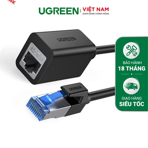 Cáp nối dài mạng Lan RJ45 Ugreen 40497 chuẩn CAT8 tốc độ 40Gbps cao cấp - Hàng phân phối chính hãng 40497 0.5m