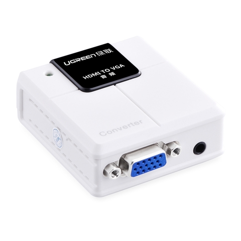 40209-Bộ chuyển đổi tín hiệu HDMI sang VGA hỗ trợ cổng âm thanh Audio UGREEN 40209 40209 trắng