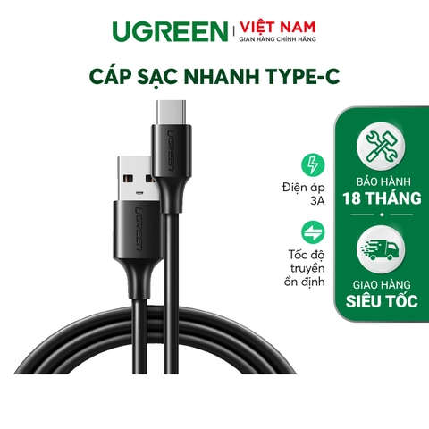 Dây USB 2.0 sang USB Type-C - US287 - Black - 1M