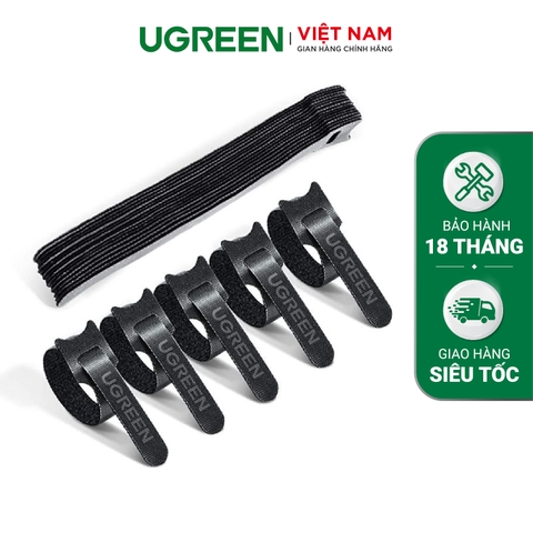 Dây dán tiên lợi Velcro làm gọn dây sạc, dây tai nghe, dây máy tính...dài 18cm UGREEN 20245