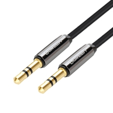 10736-Dây Audio 3.5mm 2 đầu đực dạng cáp tròn mạ Vàng 24K, TPE dài 3M UGREEN AV119 10736 (Đen)