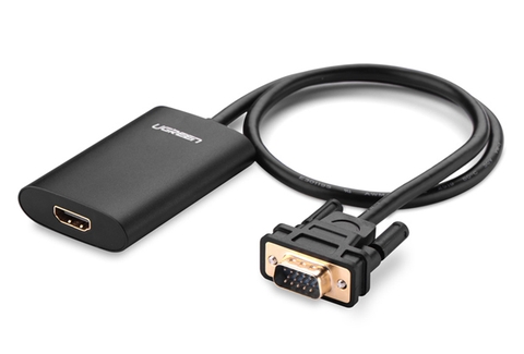 40263-Dây chuyển đổi VGA to HDMI converter có dây âm thanh hỗ trợ full HD1080 MM110 - MM110 - 50cm - TRắng