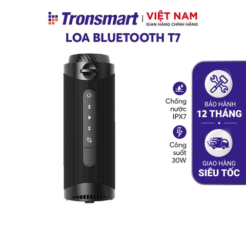 TM-786218-Loa Bluetooth Tronsmart T7 Công suất 30W Âm thanh siêu trâm 18h Playtime - Hàng phân phối chính hãng - Black