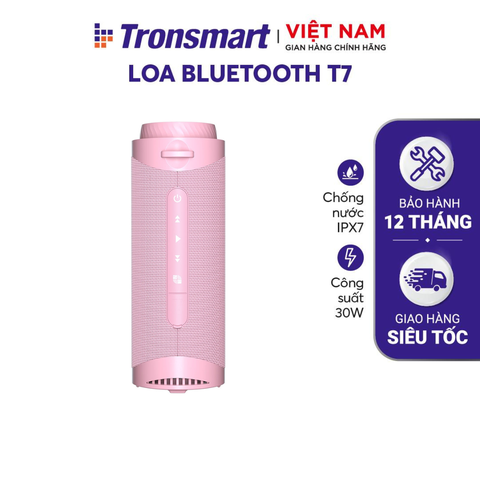 TM-1030839-Loa Bluetooth Tronsmart T7 Công suất 30W Âm thanh siêu trâm 18h Playtime - Hàng phân phối chính hãng - Pink