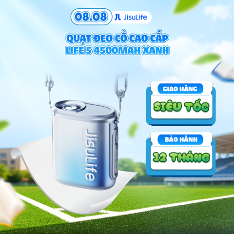 Quạt đeo cổ JISULIFE Neck Fan Life 5 - Đen - J4273 (J4273)