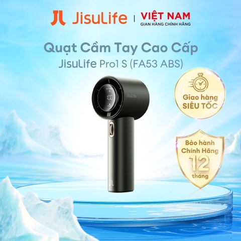 J1869-Quạt Cầm Tay Cao Cấp JISULIFE Pro1 S (FA53 PRO) 18W Sạc Nhanh - Đèn LED Hiển Thị - Sử Dụng Lên Đến 15H BH Chính Hãng Xám Đậm - J1869