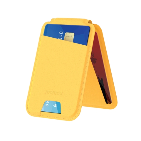 MO-3913-Ví Đựng Thẻ Từ Tính MOMAX Có Chân Đế Tương Thích Với Ma9Safe | Da Bền & Chống Trầy Xướt| Bảo Hành 12 Tháng 1 Đổi 1 SR29 Vàng