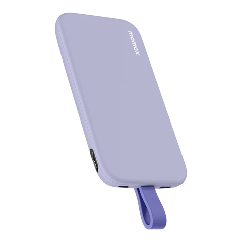 MO-1834-Sạc Dự Phòng 10.000mAh MOMAX iPower PD 3 Cáp Sạc USB-C | Màn Hình Hiển Thị Pin | Bảo Hành 12 Tháng 1 Đổi 1 IP118 - Tím