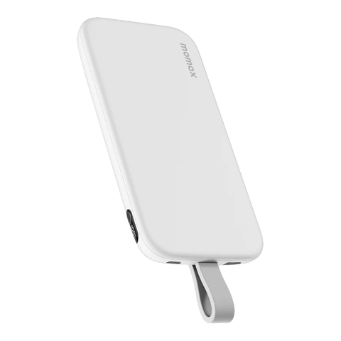 MO-1841-Sạc Dự Phòng 10.000mAh MOMAX iPower PD 3 Cáp Sạc USB-C | Màn Hình Hiển Thị Pin | Bảo Hành 12 Tháng 1 Đổi 1 IP118 - Trắng
