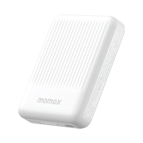 MO-3128-Sạc Dự Phòng 5.000mAh Không Dây Từ Tính MOMAX Q.MAG Minimal Nhỏ Gọn | 16 Nam Châm | Bảo Hành 12 Tháng 1 Đổi 1 IP122 Trắng