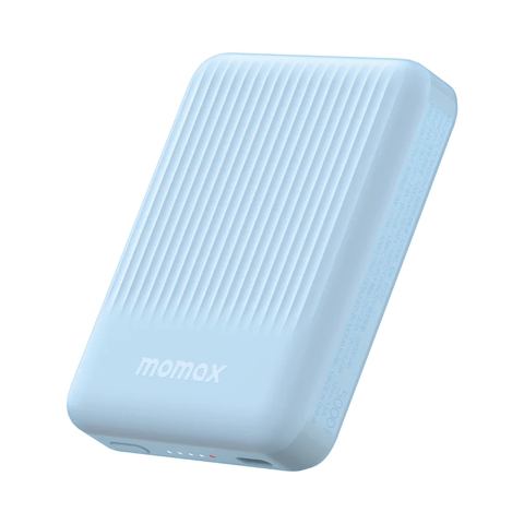 MO-3104-Sạc Dự Phòng 5.000mAh Không Dây Từ Tính MOMAX Q.MAG Minimal Nhỏ Gọn | 16 Nam Châm | Bảo Hành 12 Tháng 1 Đổi 1 IP122 Xanh Dương