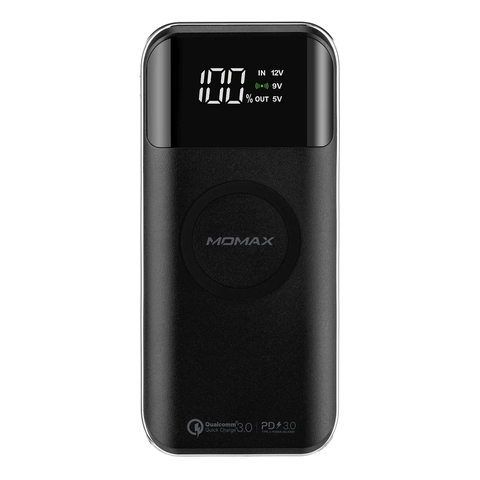 MO-8989-Sạc Dự Phòng 20.000mAh Không Dây Từ Tính MOMAX Q.POWER AIR 2+ 18W | Sạc Cùng 4 Thiết Bị | Bảo Hành 12T 1 Đổi 1 IP92 Đen