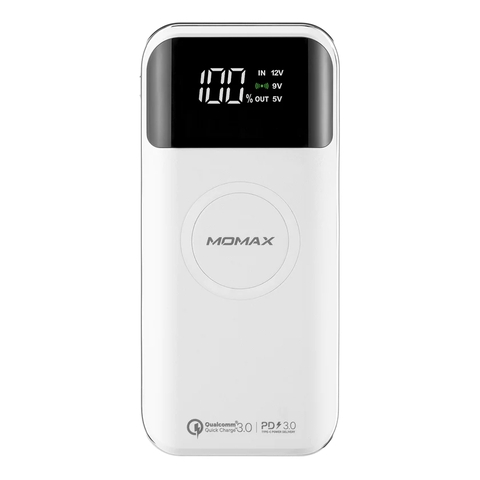 MO-8996-Sạc Dự Phòng 20.000mAh Không Dây Từ Tính MOMAX Q.POWER AIR 2+ 18W | Sạc Cùng 4 Thiết Bị | Bảo Hành 12T 1 Đổi 1 IP92 Trắng