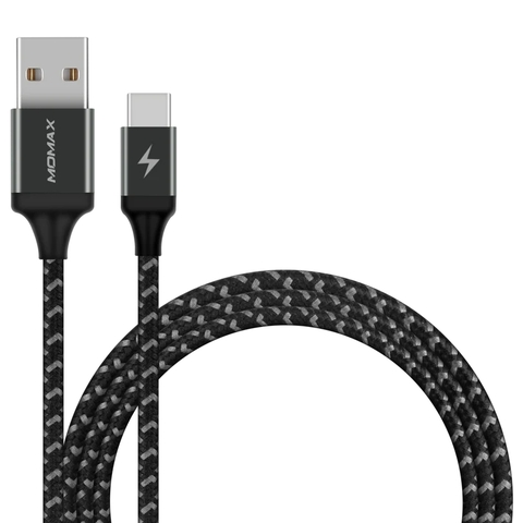 MO-2291-Cáp Sạc Nhanh USB-A sang Type C 1M MOMAX ZERO Chắc Chắn | Dây Bện 3 Lớp | Bảo Hành 12 Tháng 1 Đổi 1 DTA11D Đen