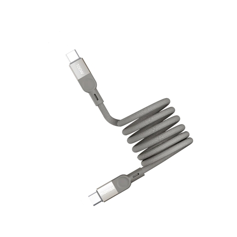 MO-4972-Cáp Sạc Nhanh Type C sang Type C 100W USB2.0 MOMAX Mag Link 1m/2m Bền Bỉ| Nam Châm Từ Tính | Bảo Hành 12 Tháng 1 Đổi 1 Titanium 1m