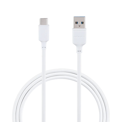 MO-7753-Cáp Sạc Nhanh USB-A sang Type C MOMAX ZERO 1M Chắc Chắn | Sạc Nhanh 3A | Bảo Hành 12 Tháng 1 Đổi 1 DA16 Trắng