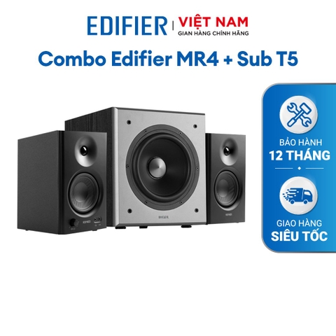 ED_9112_7668-Combo Loa Kiểm Âm Edifer MR4 Đen + Loa Subwoofer Edifier T5