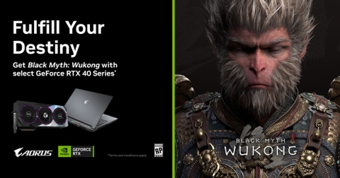 Nhận ngay game Black Myth: Wukong khi mua card đồ họa NVIDIA RTX 40 Series