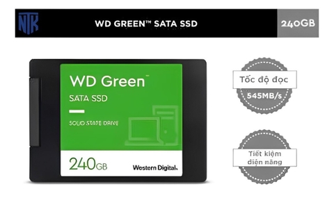 Ổ Cứng SSD WD Green 240GB M2 2270 SATA III (WDS240G3G0B) (Đọc 545MB/s - Ghi 430MB/s)