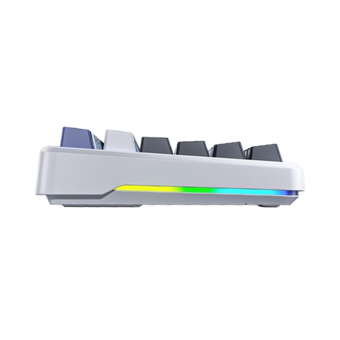BÀN PHÍM CƠ CÓ DÂY AULA F87 ĐEN TRẮNG XANH DƯƠNG (USB, BLUE SWITCH, LED RGB)