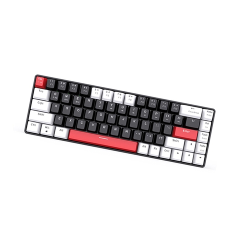 BÀN PHÍM CƠ KHÔNG DÂY EDRA EK368L WHITE BLACK RED SWITCH (BLUETOOTH, WIRELESS 2.4G)