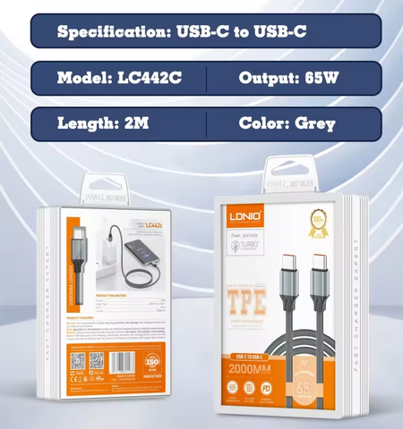 Dây cáp sạc LDNIO Type-C to Type-C LC442c 65W