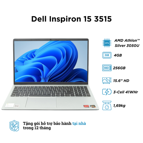 Laptop Dell Inspiron 15 3515 (New Full Box) (AMD Athlon™ Silver 3050U | RAM 4GB | SSD 256GB | 15.6 inch HD)