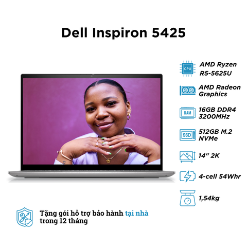 Dell Inspiron 14 5425-1608S (AMD Ryzen 5 5625U | RAM 16G | SSD 512G | 14 inch 2K)