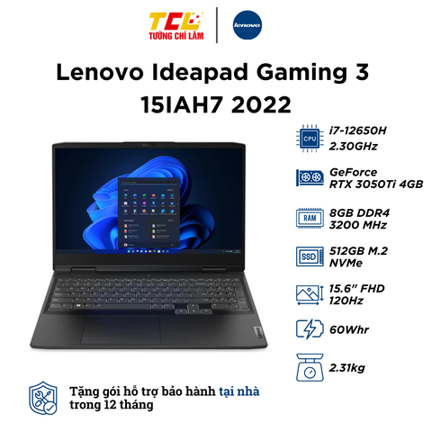 Lenovo Ideapad Gaming 3 15IAH7 2022 (i7-12650H | Ram 8GB | 512GB SSD | RTX 3050Ti 4GB | 15.6 Inch FHD 120Hz)