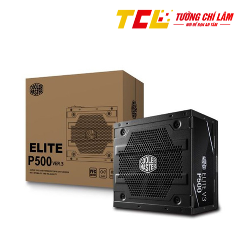 NGUỒN MÁY TÍNH COOLER MASTER ELITE V3 230V PC500 500W (MÀU ĐEN)