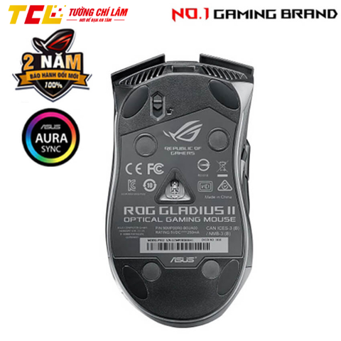 CHUỘT CHƠI GAME ASUS ROG GLADIUS II CORE (P507) (USB/RGB/BLACK)