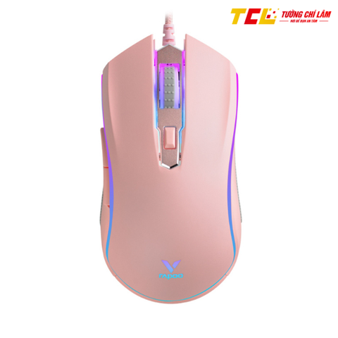 CHUỘT GAMING CÓ DÂY RAPOO V25S (MÀU HỒNG, KẾT NỐI USB, LED RGB)