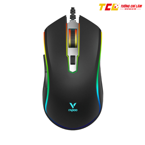 CHUỘT GAMING CÓ DÂY RAPOO V25S (MÀU ĐEN, KẾT NỐI USB, LED RGB)