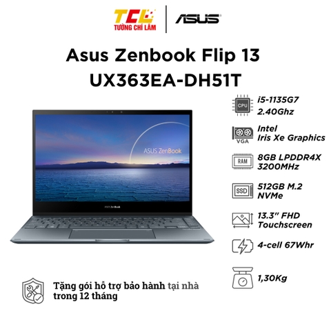 Asus Zenbook Flip 13 UX363EA-DH51T (i5-1135G7 | RAM 8GB | SSD 512GB | 13.3 Inch OLED FHD Touchcreen)