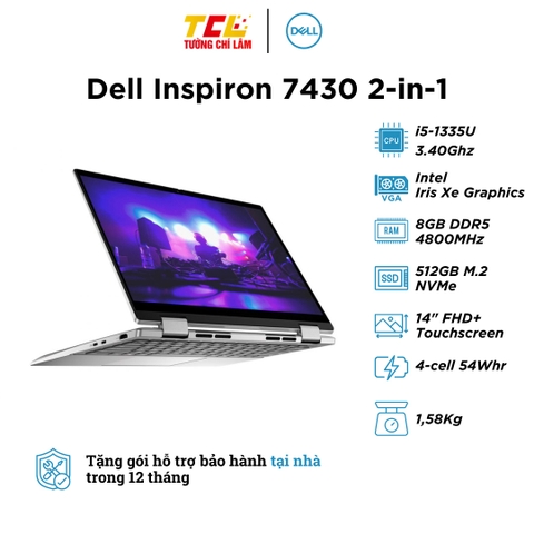 Dell Inspiron 7430 2-in-1 (i5-1335U | RAM 8GB | SSD 512GB | 14 Inch FHD+ Touch)